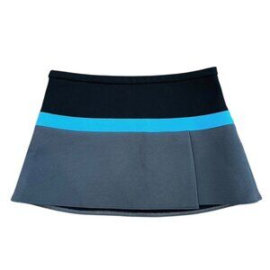 Cynthia Rowley Sz 6 Colorblock Bonded Pique Mini Skirt Gray, Black Blue